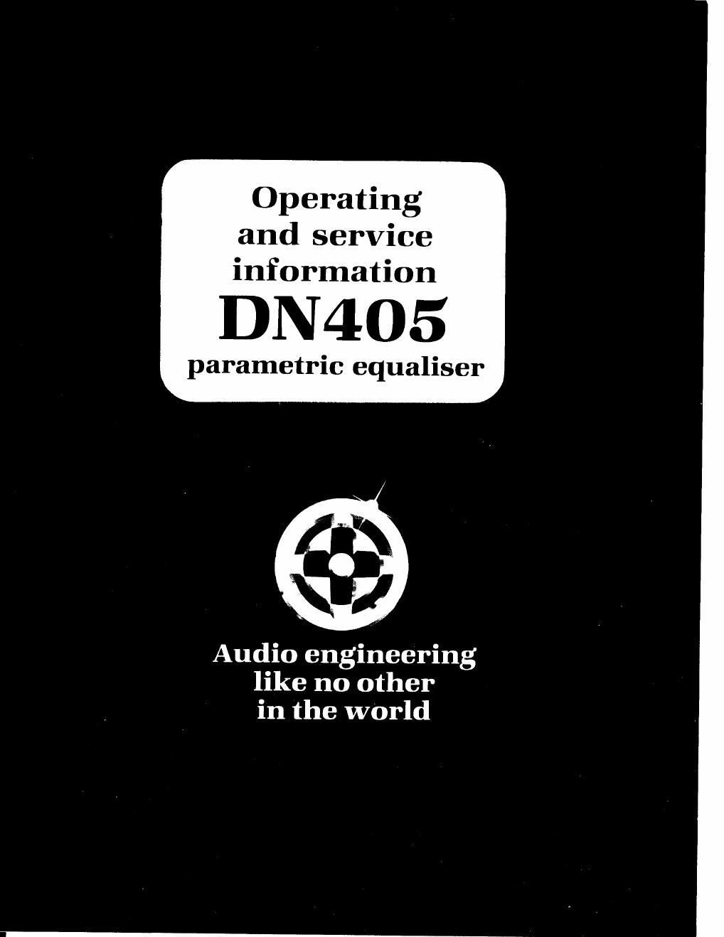 klark teknik dn 405 user service manual