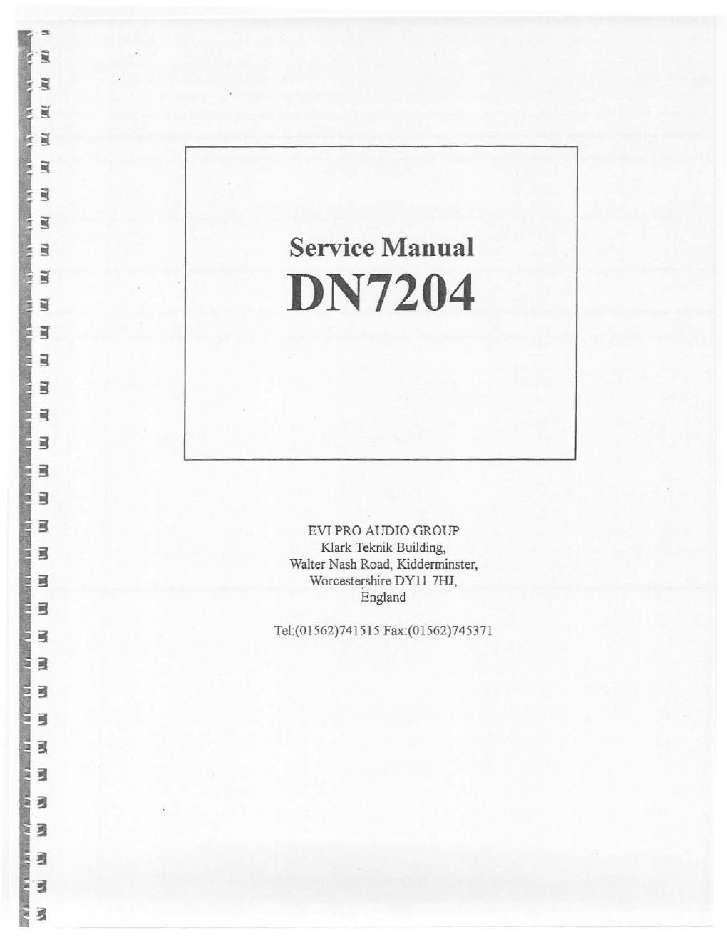 klark teknik dn 7204 service manual