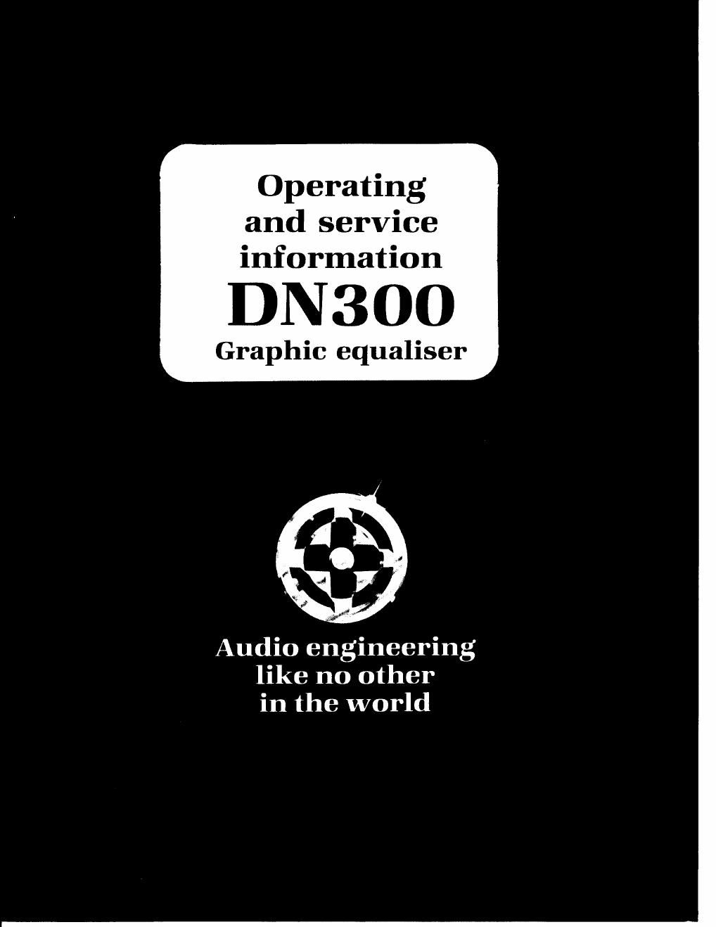 klark teknik dn300 user and service manual