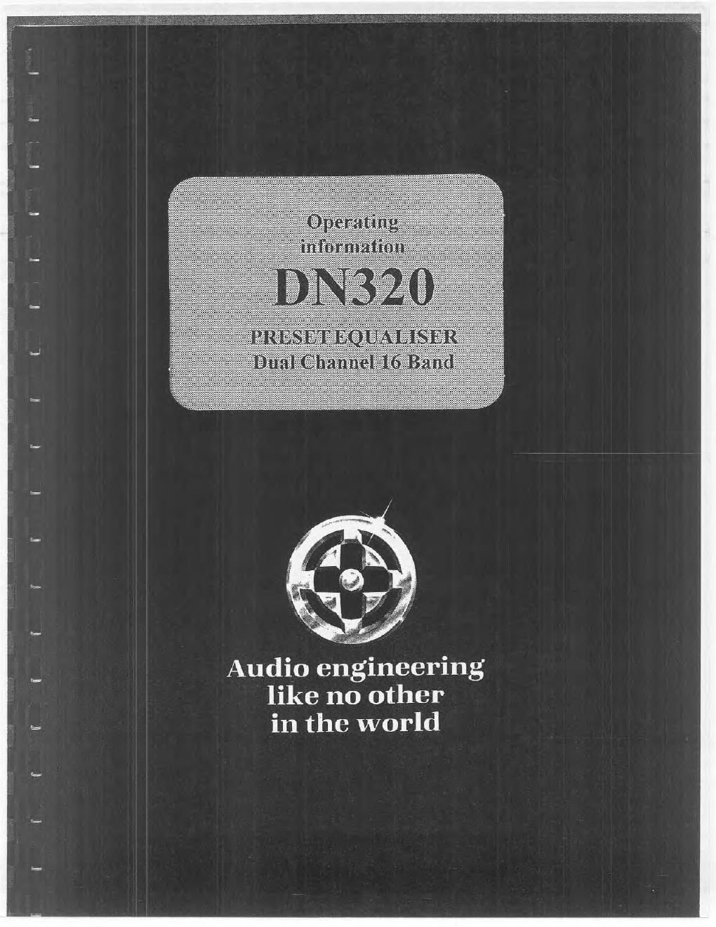 klark teknik dn320 operating and service manual