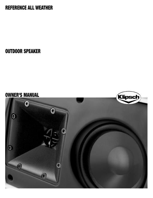 klipsch aw 400 owners manual