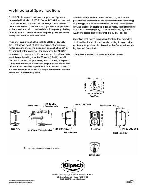 klipsch ca 5 tqxd brochure