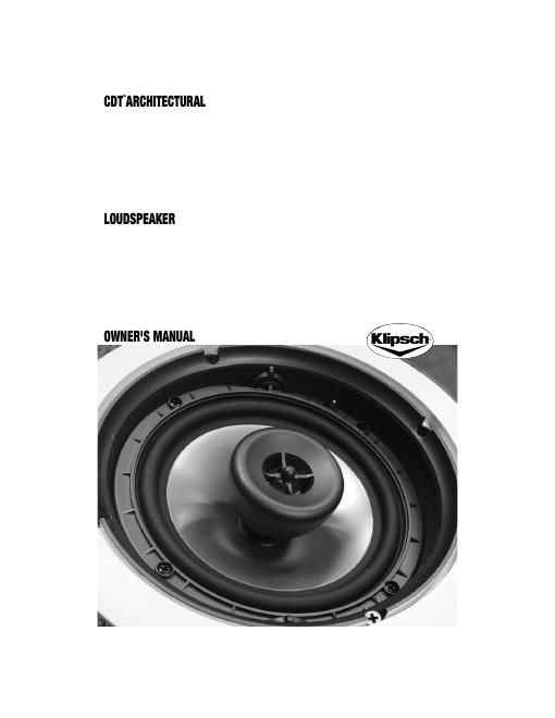 klipsch cdt 2650 sc owners manual