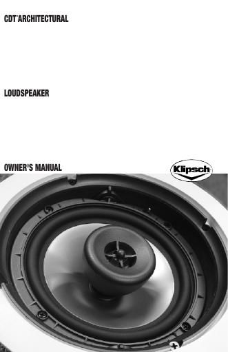 klipsch cdt architectural owners manual