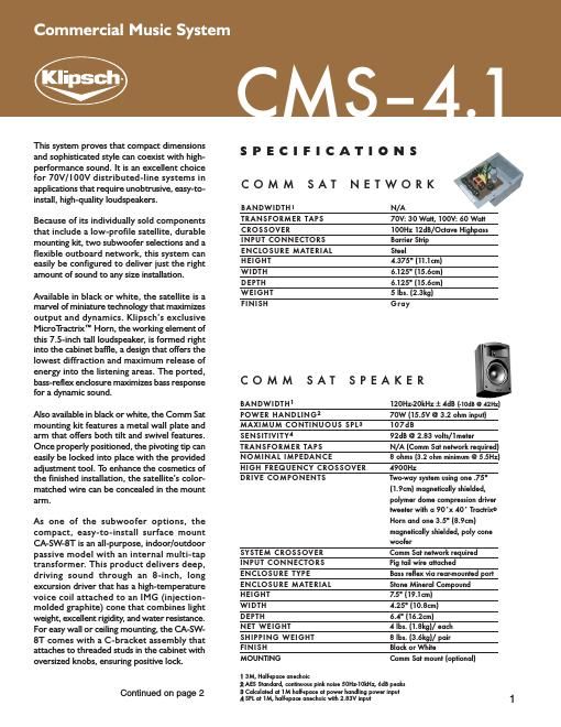 klipsch cms 4 1 brochure