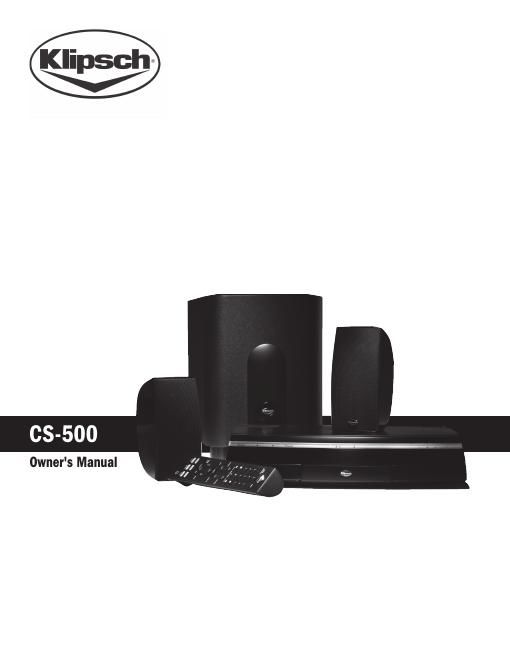 Klipsch CS 500 Owners Manual