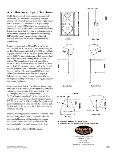 klipsch ki 102 brochure