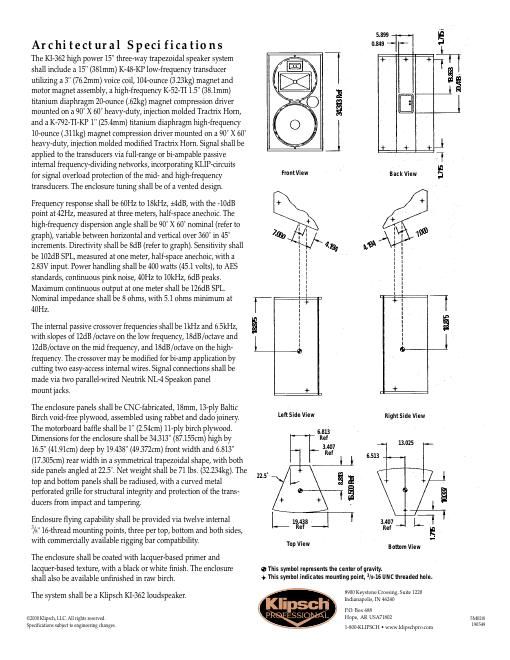 klipsch ki 362 brochure