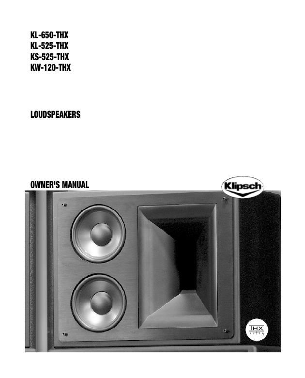 klipsch kl 525 thx owners manual