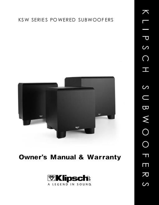 klipsch ksw subwoofers owners manual