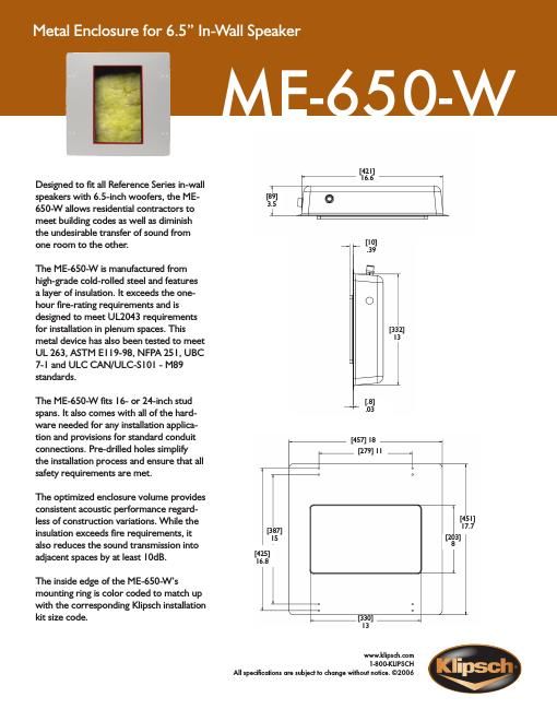 klipsch me 650 w brochure