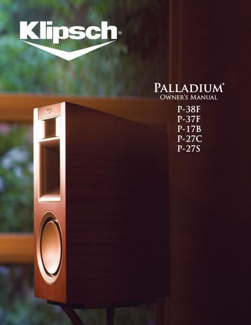 Klipsch P 27S Owners Manual