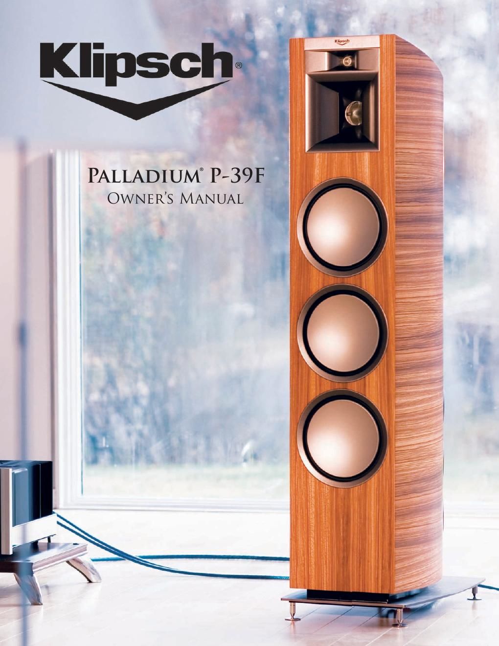 Klipsch P 39F Owners Manual