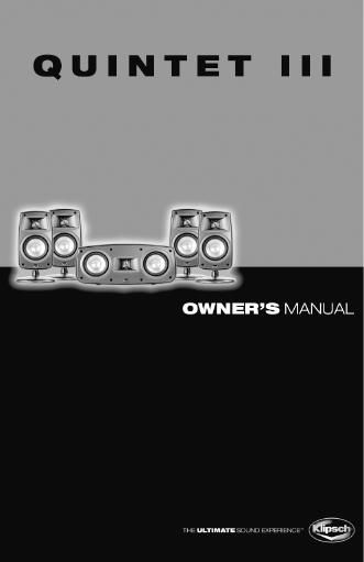 klipsch quintet 3 owners manual