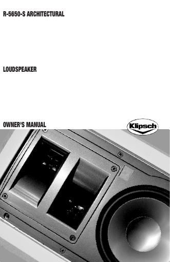 klipsch r 5650 owners manual