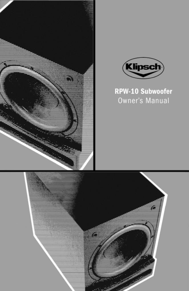 klipsch rpw 10 owners manual