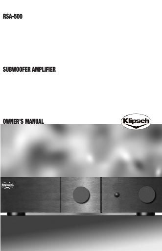 klipsch rsa 500 owners manual