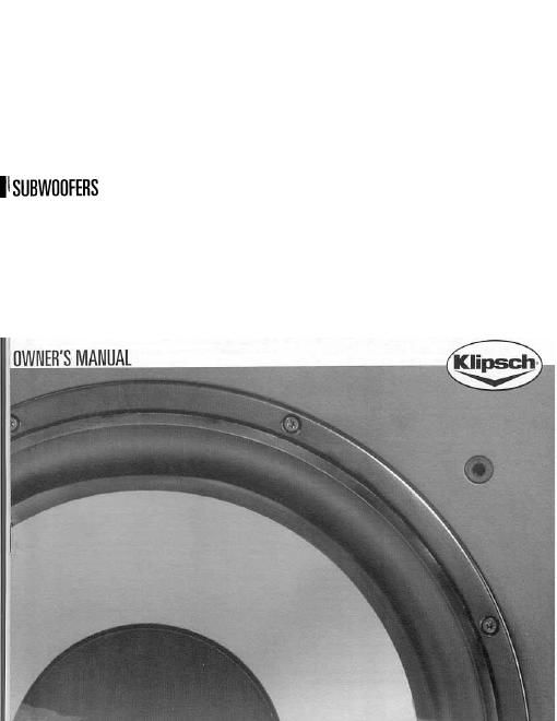 klipsch rsw 10 owners manual