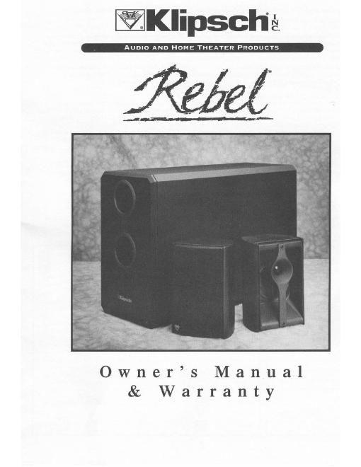 klipsch rebel owners manual