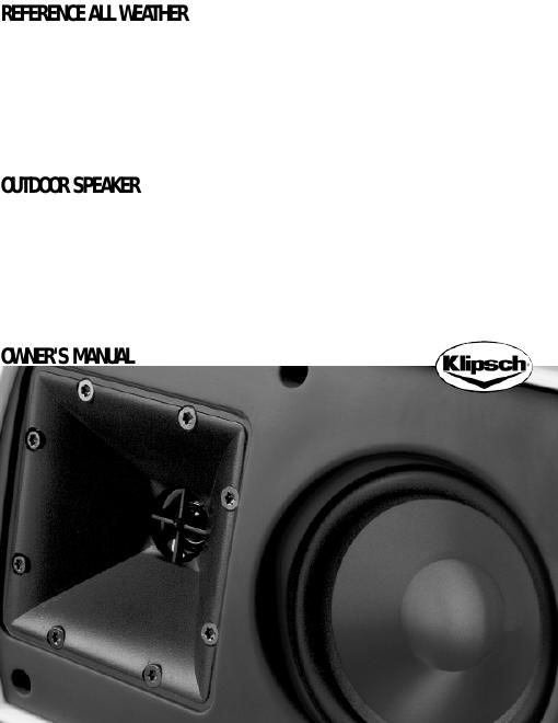 klipsch reference all weather owners manual