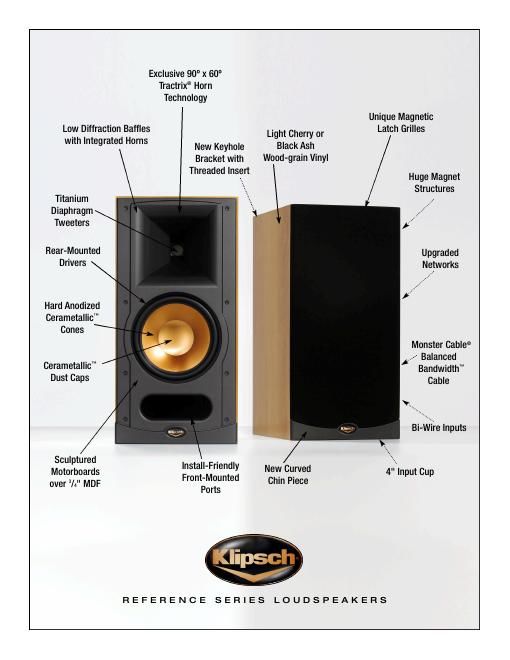 klipsch reference bookshelf brochure