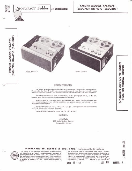 knight kn 4075 service manual