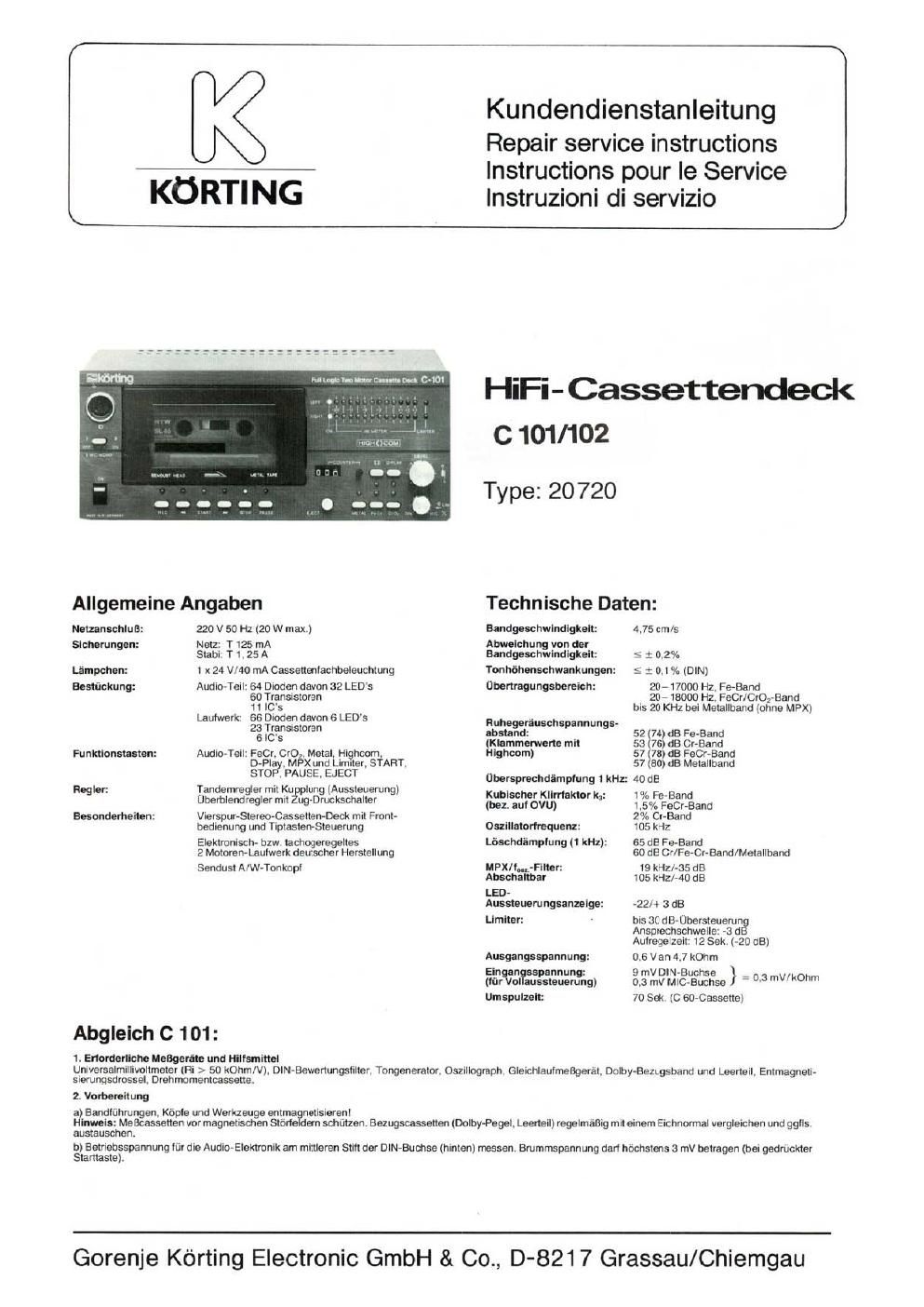koerting c 101 c 102 service manual
