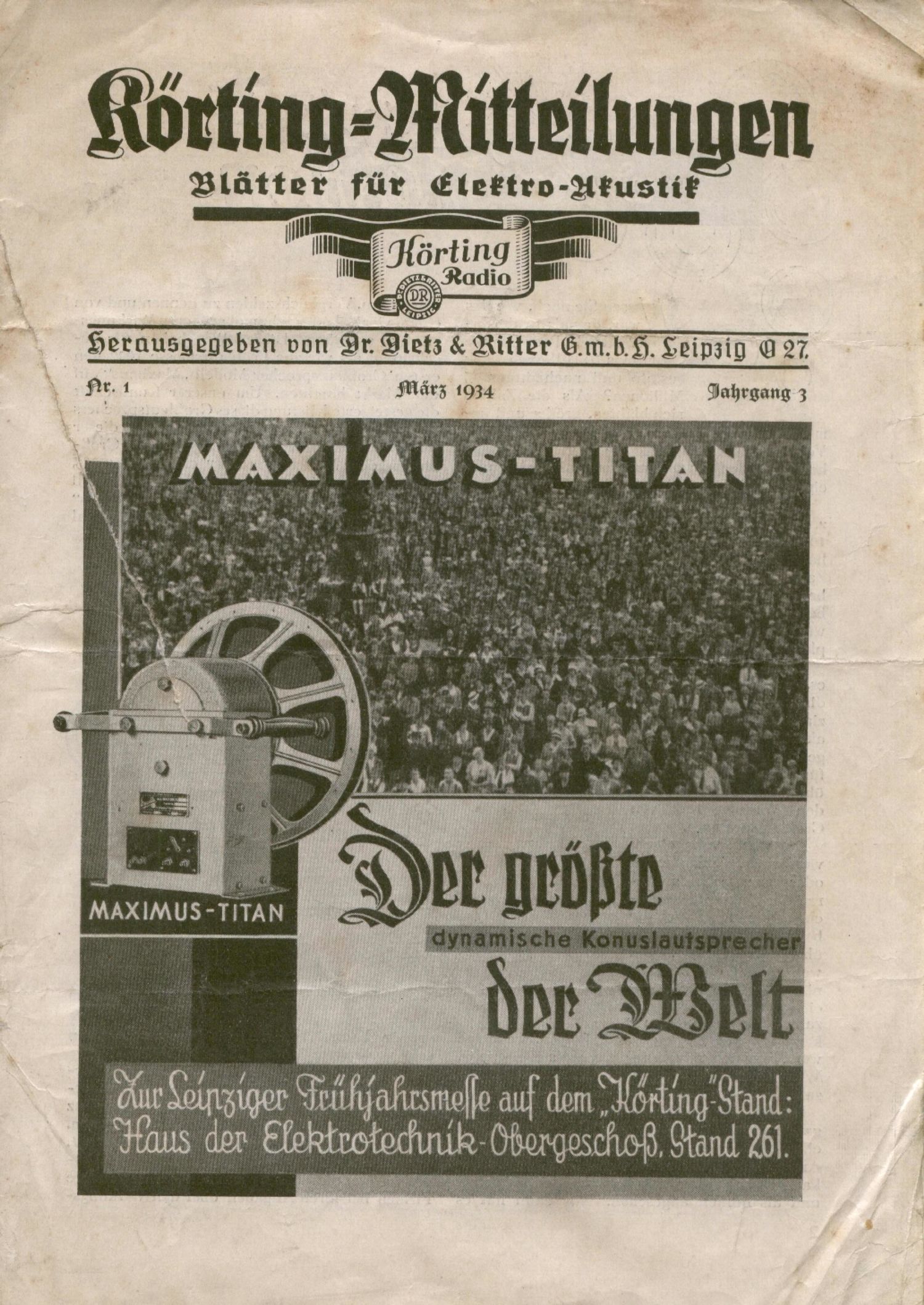 Koerting 1934 Mitteilungen