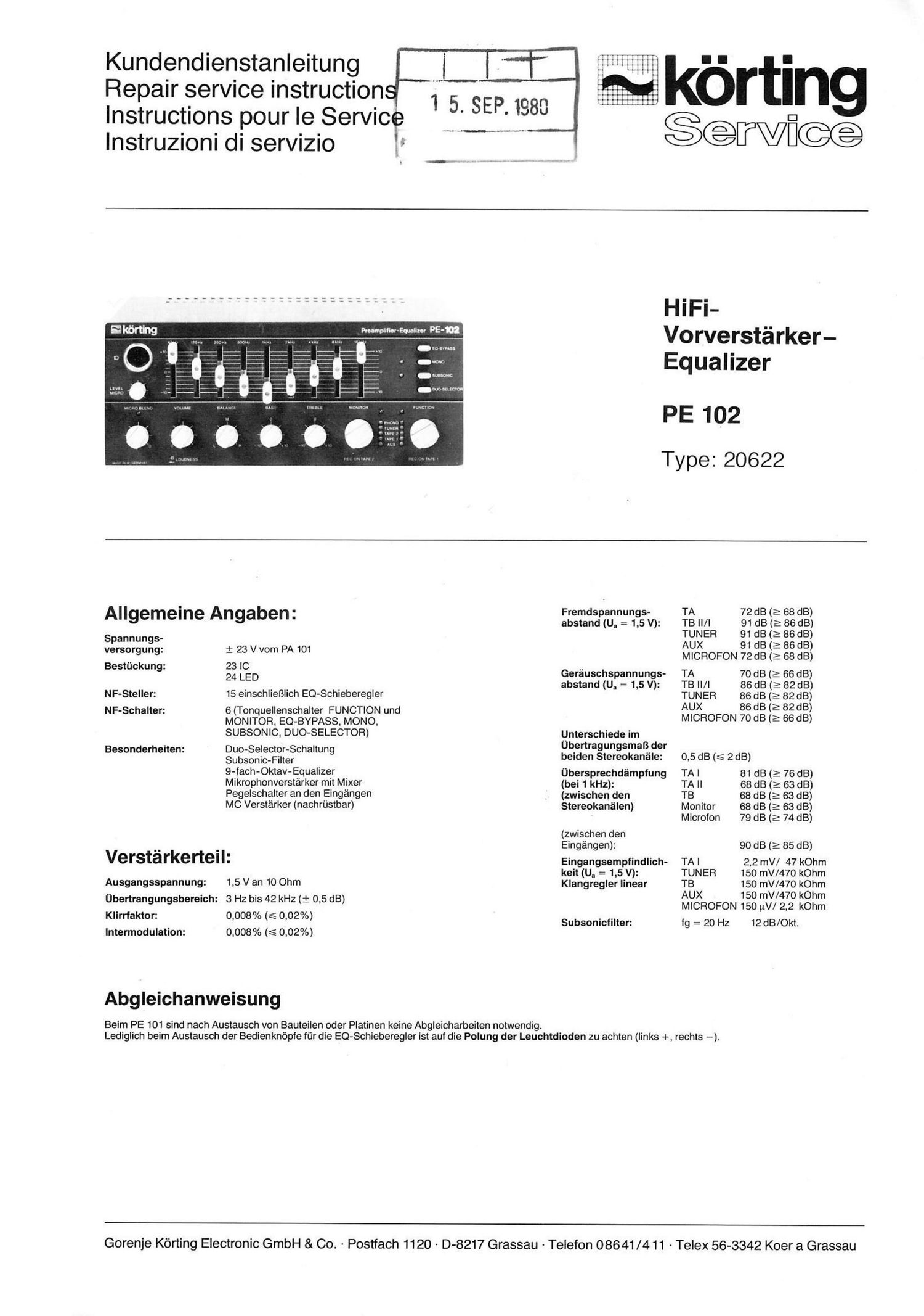 koerting pe102 service manual