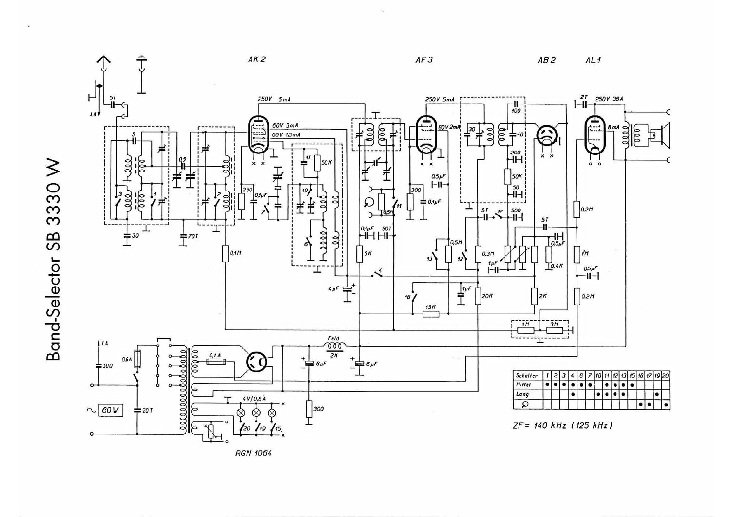 koerting sb 3330 w band selector schematic