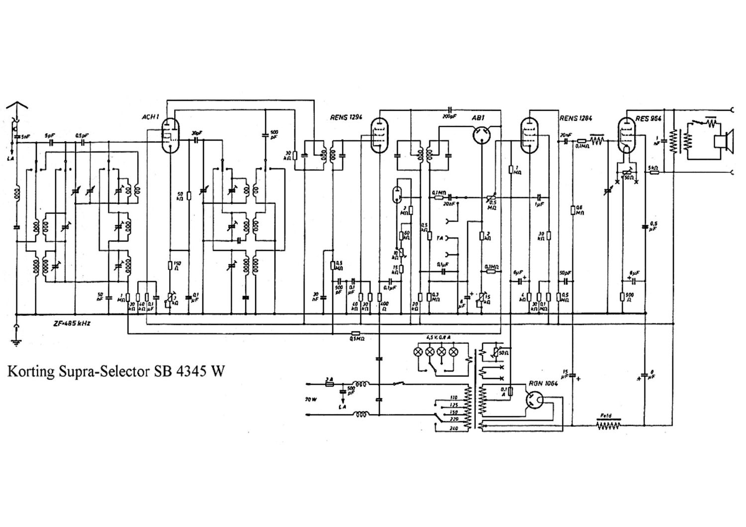 koerting sb 4345 w supra selector schematic