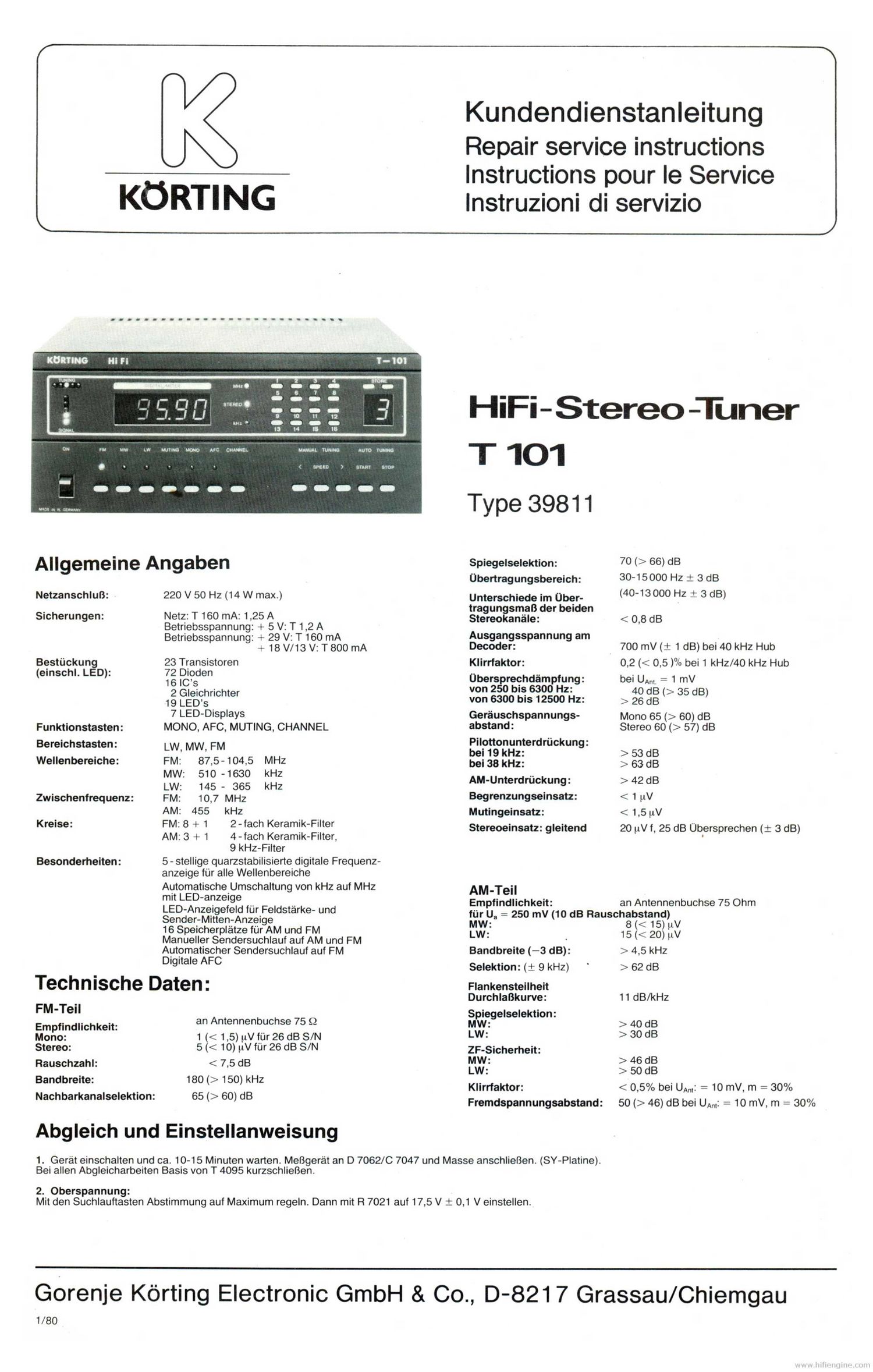 koerting t 101 service en de fr