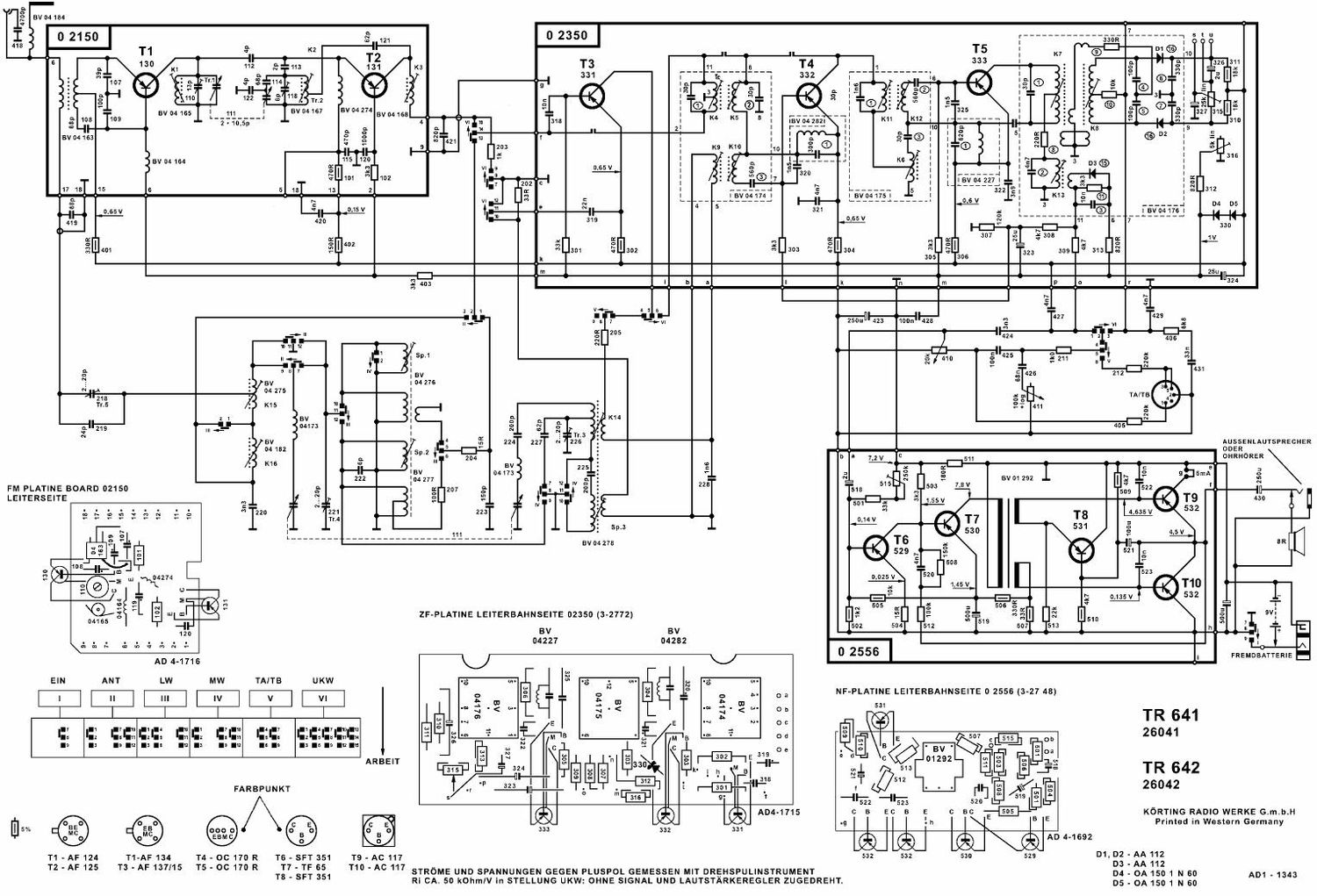 koerting tr 641 tr 642 schematic