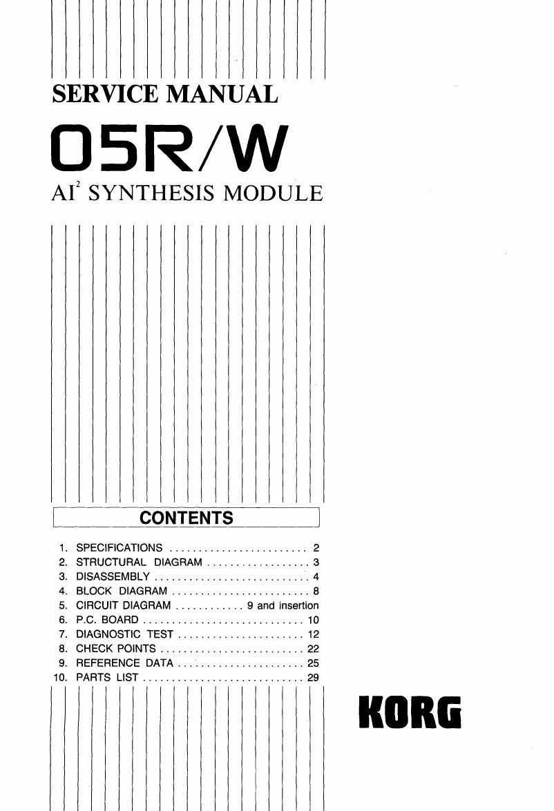 KORG 05RW SERVICE MANUAL
