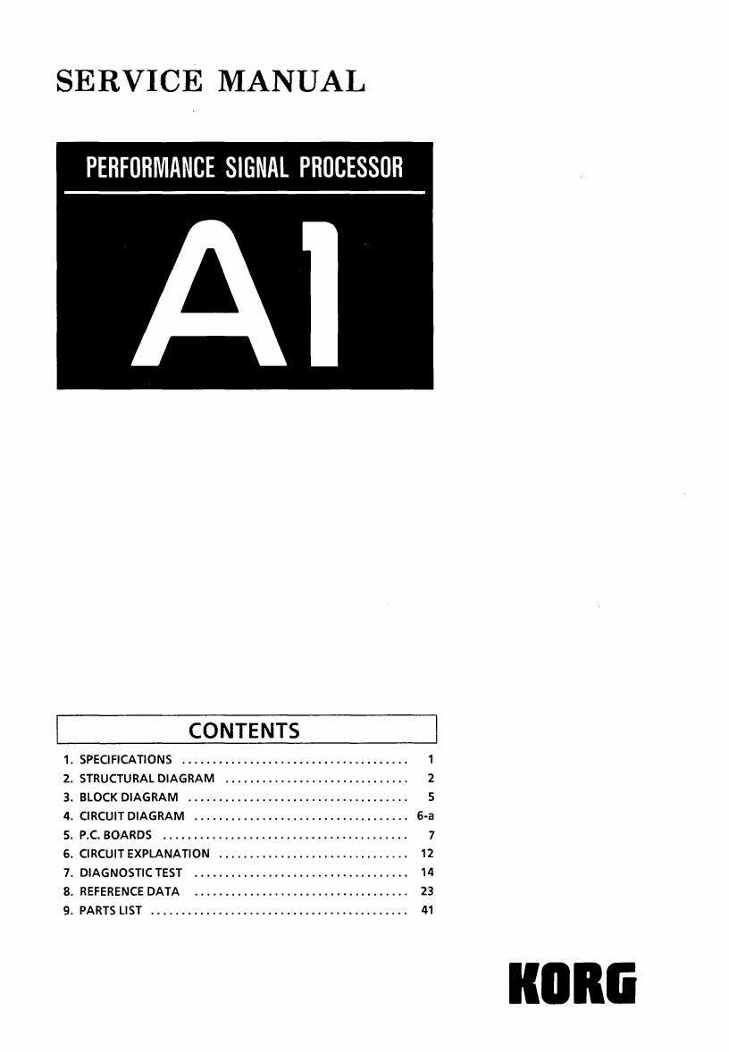 KORG A1 SERVICE MANUAL