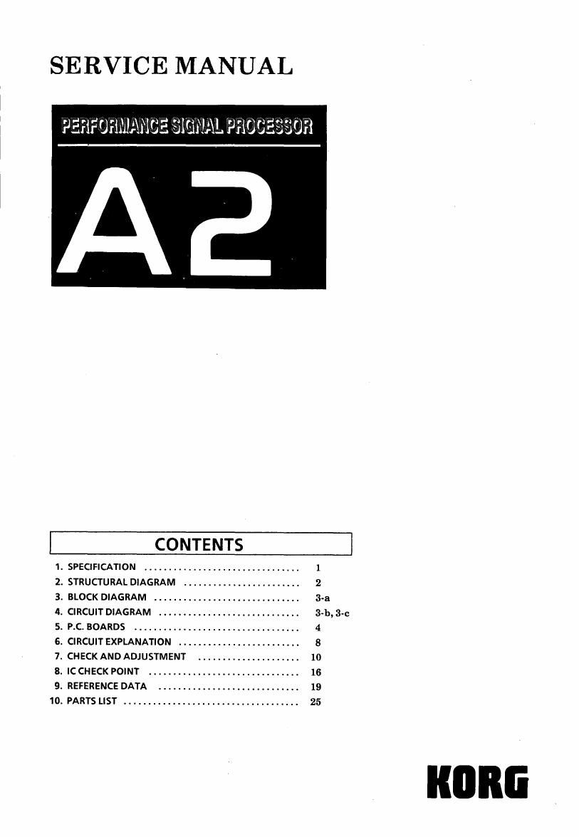 KORG A2 SERVICE MANUAL