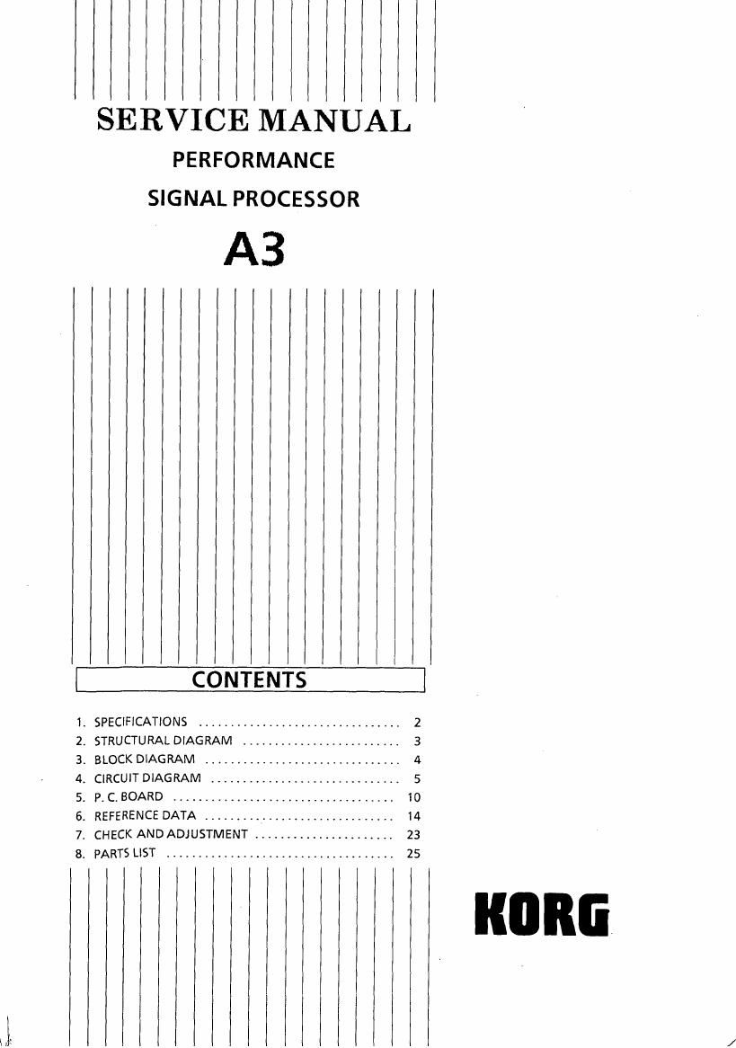 KORG A3 SERVICE MANUAL