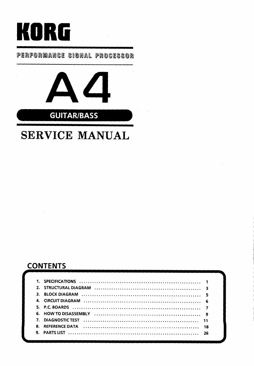 KORG A4 SERVICE MANUAL