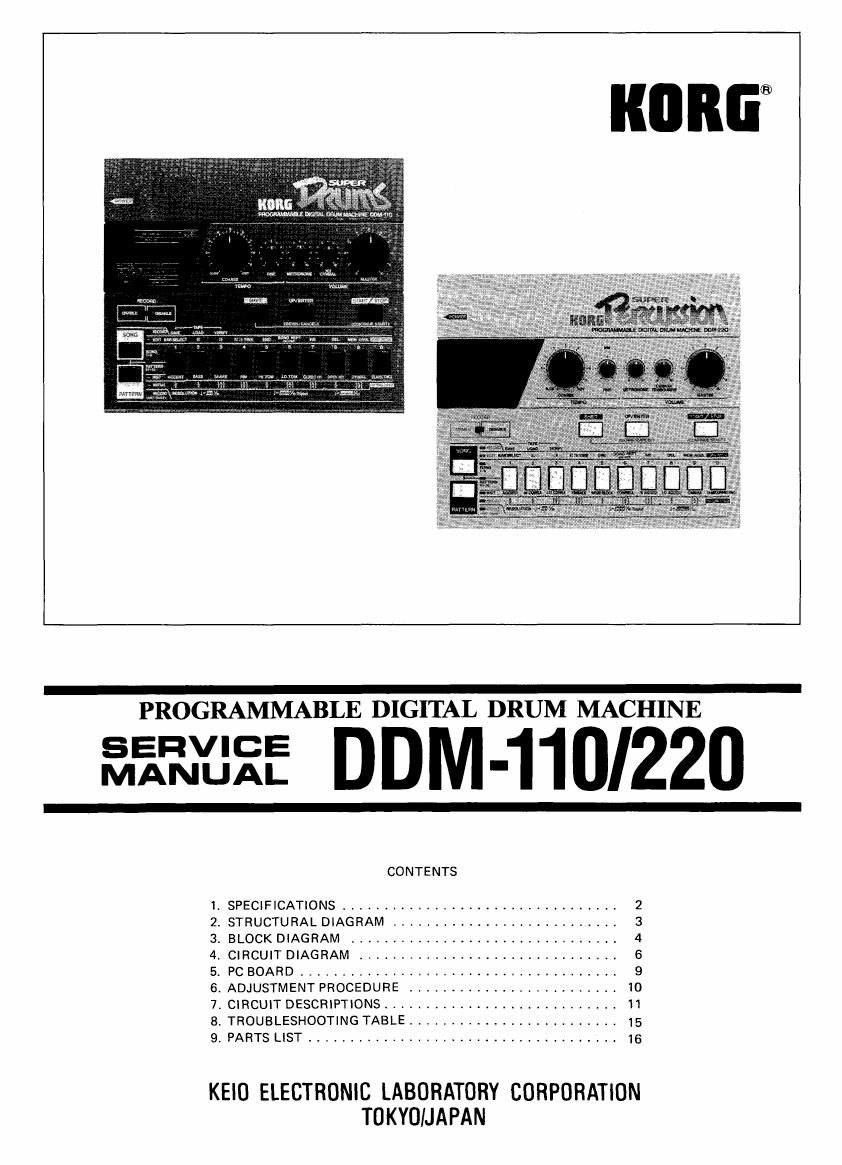 KORG DDM 110 DDM220 SERVICE MANUAL