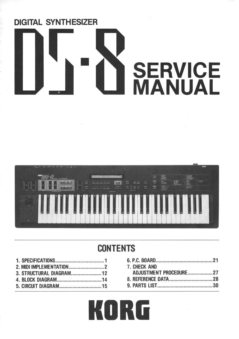 KORG DS 8 SERVICE MANUAL