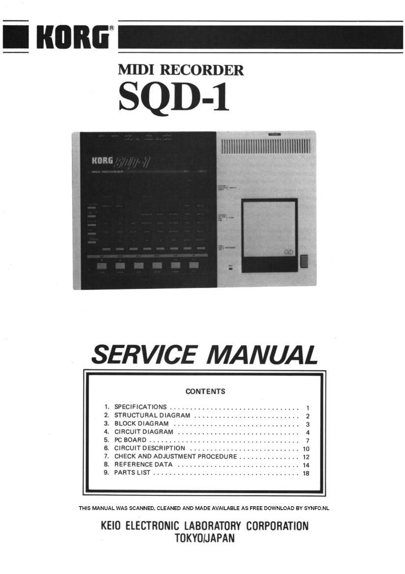 KORG SQD 1 SERVICE MANUAL