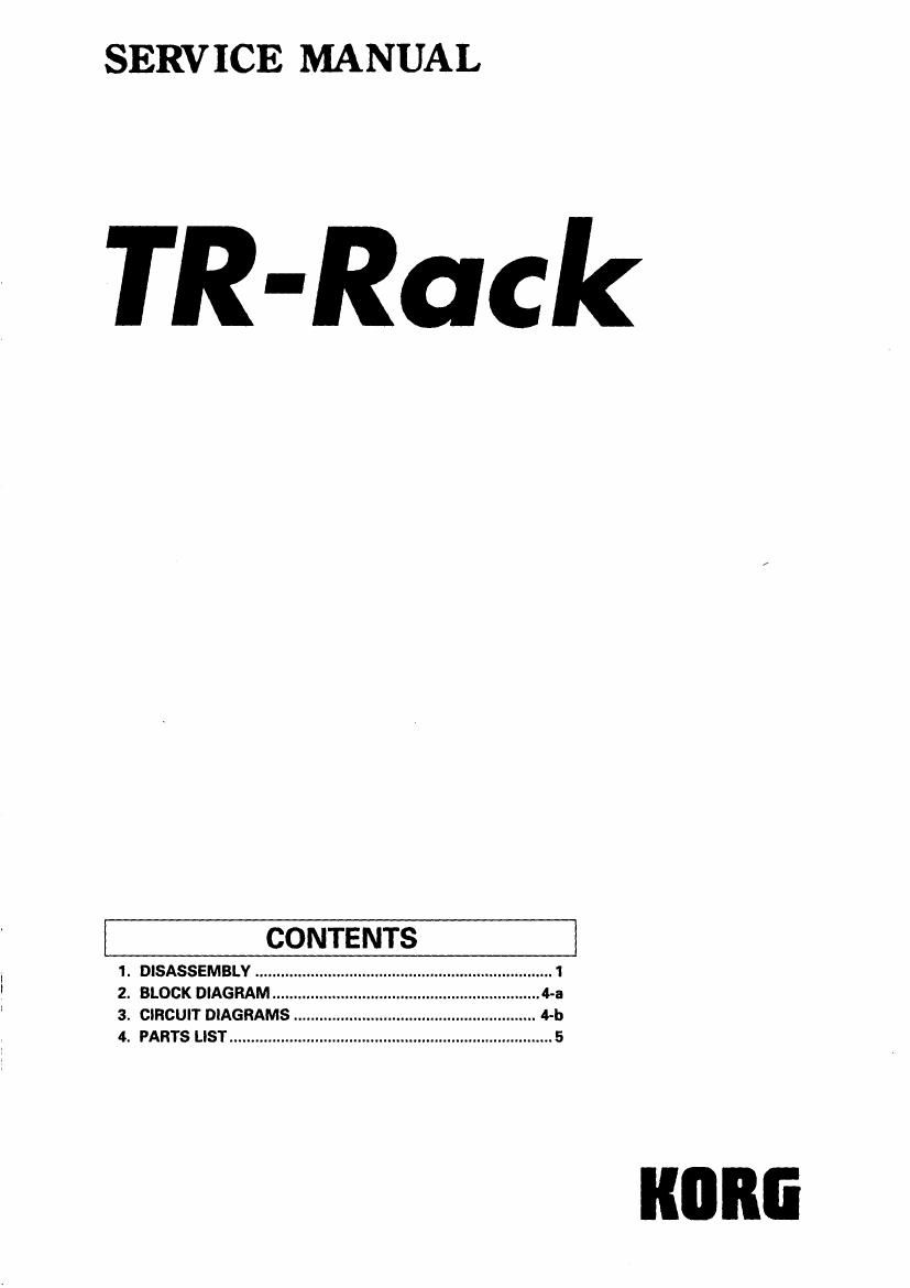 KORG TR RACK SERVICE MANUAL