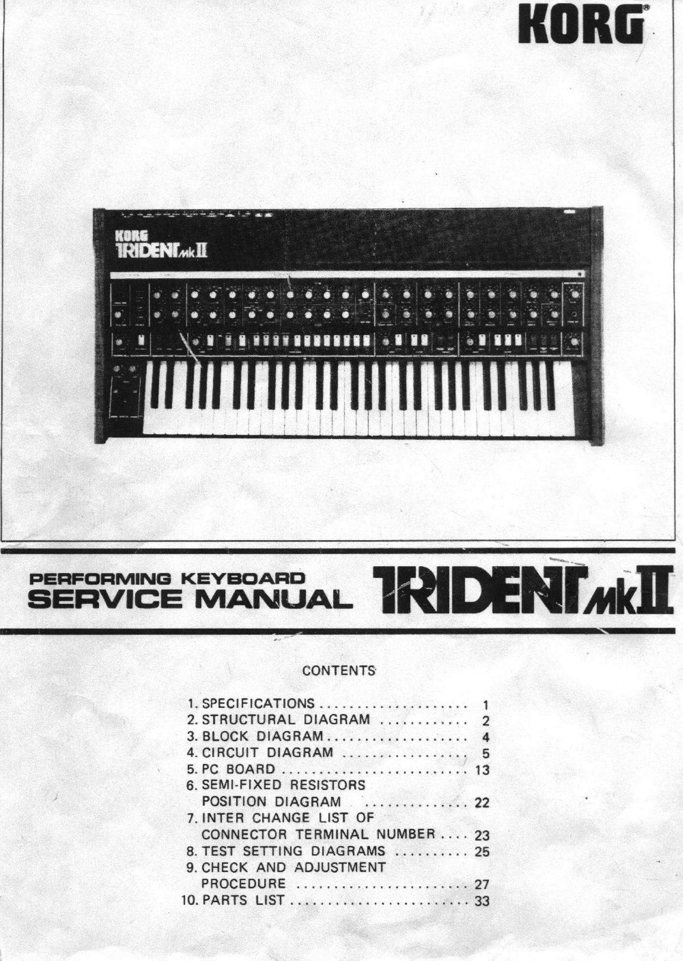 KORG TRIDENT MKII SCHEMATICS