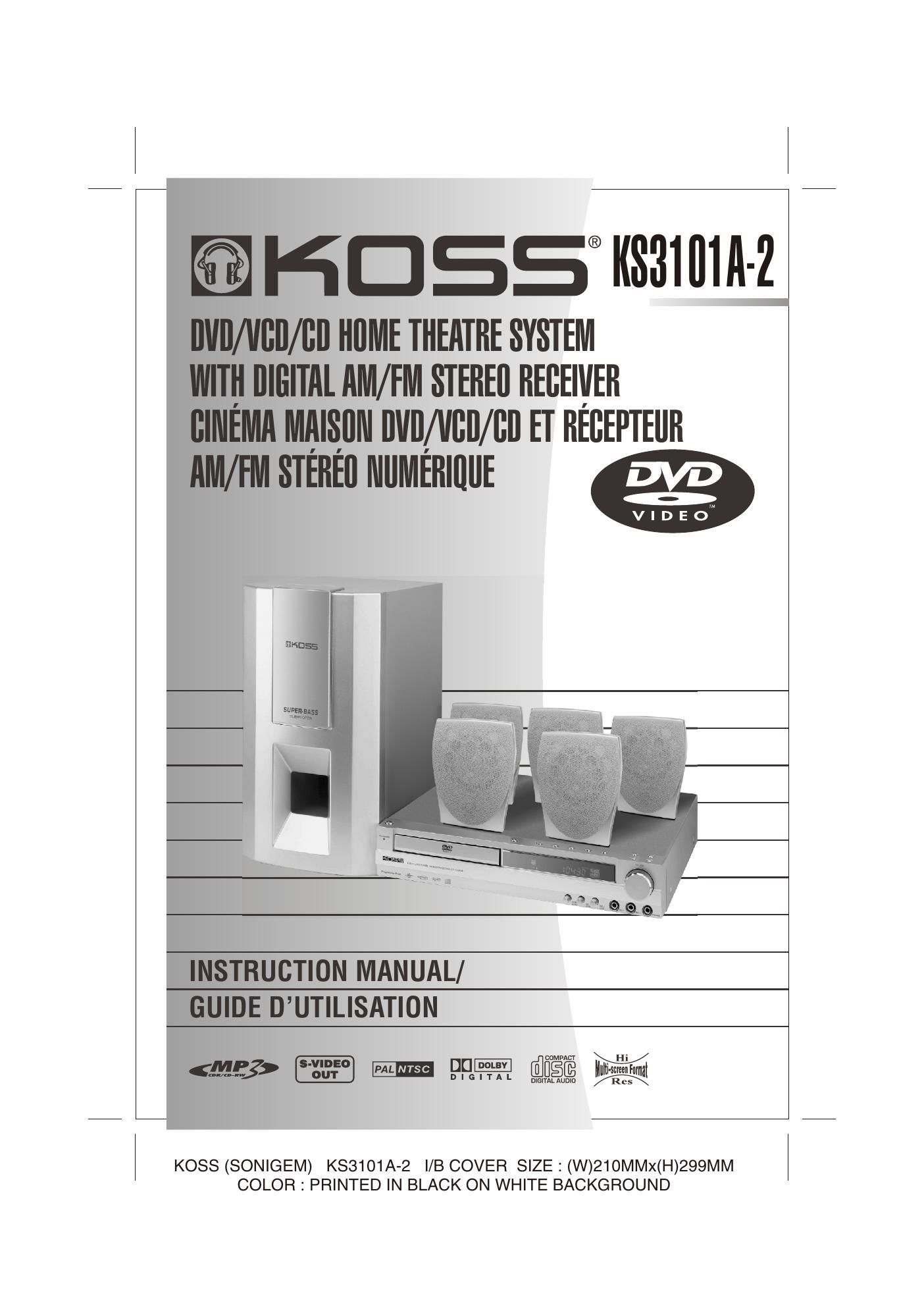 koss ks 3101 a 2 owners manual