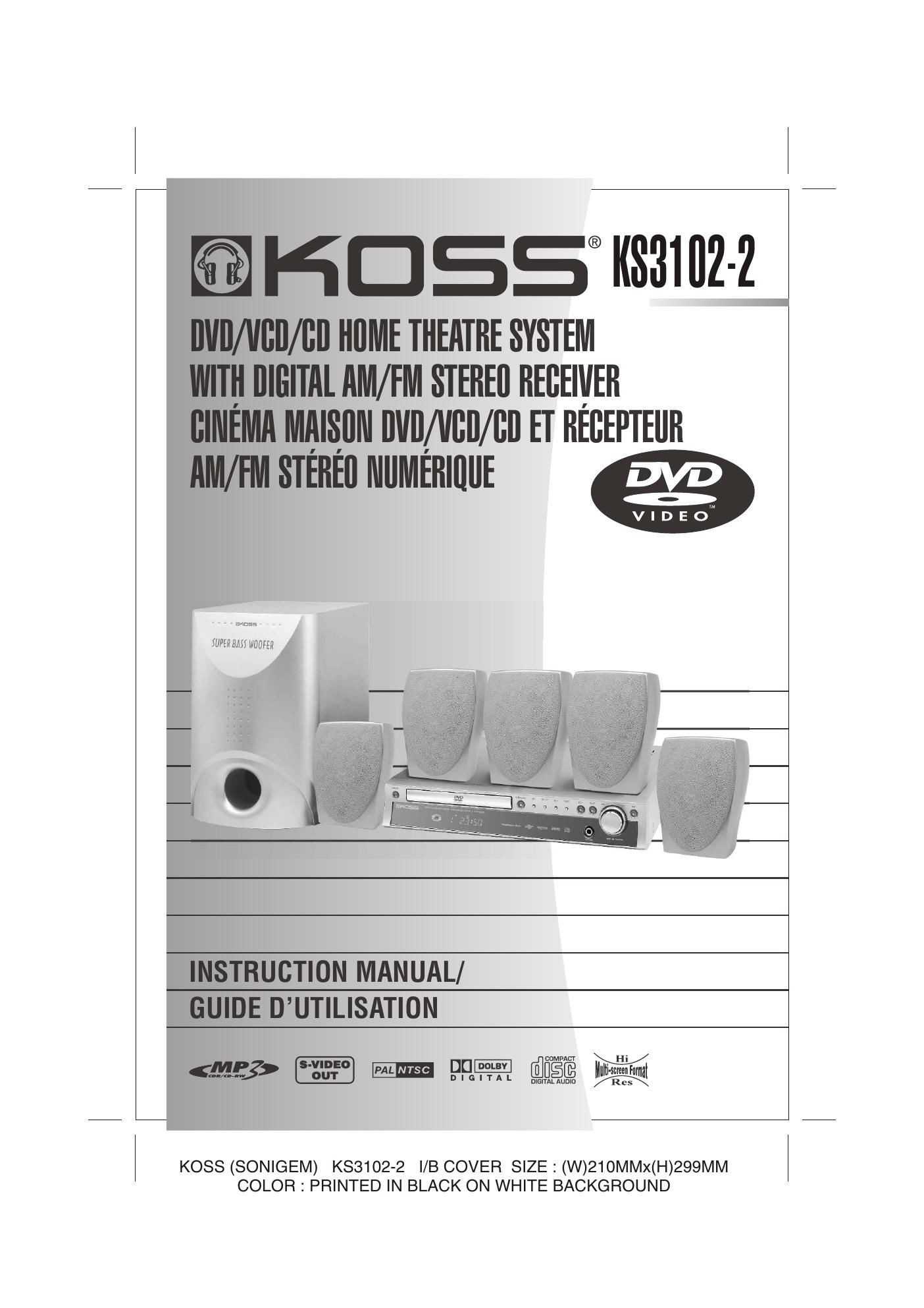 koss ks 3102 owners manual