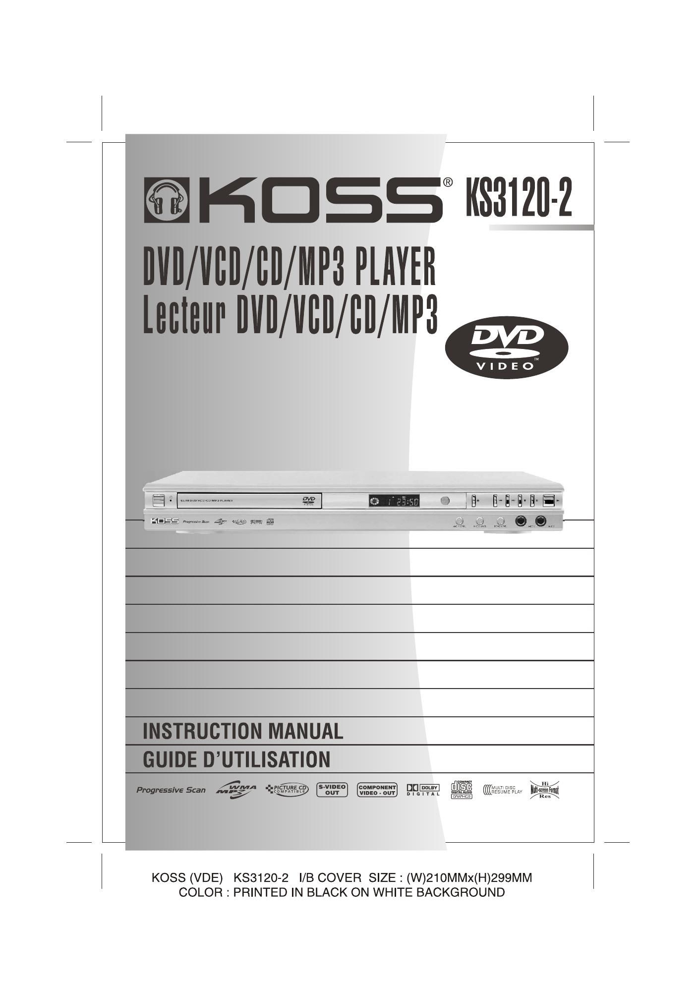 koss ks 3120 owners manual