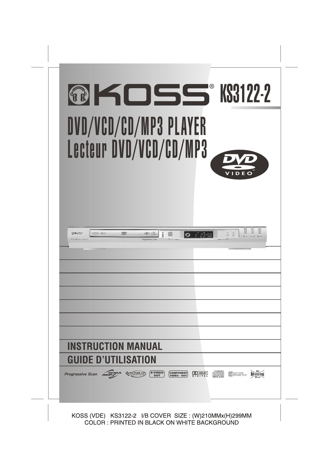 koss ks 3122 owners manual
