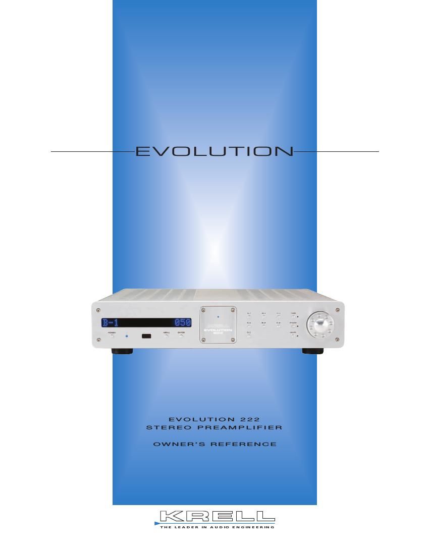 Krell Evolution 222 Owners Reference
