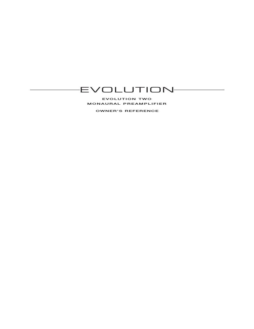 Krell Evolution Two Owners Reference