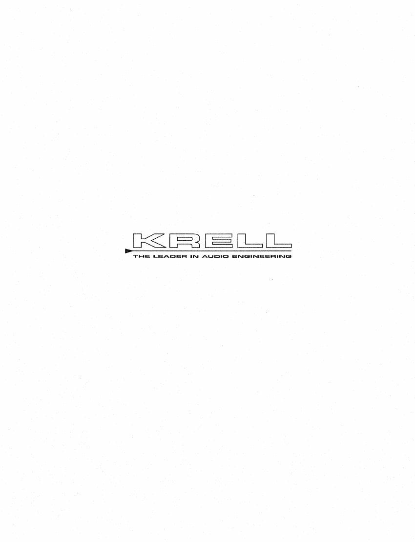 krell krs 2 owners manual
